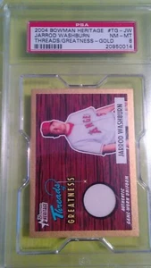2004 Bowman Heritage Threads of Greatness GOLD #TGJW Jarrod Washburn 26/55 PSA 8 - Picture 1 of 3