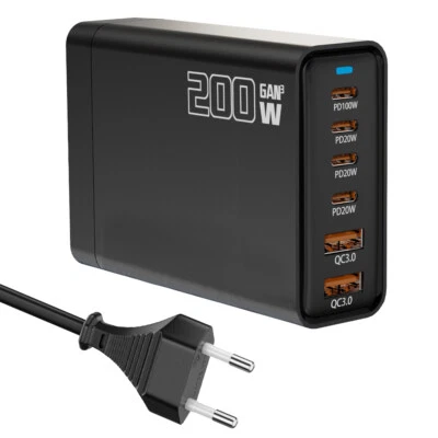 125W / 200W GaN2 Pro Ladegerät USB Typ C Netzteil PD QC3.0 Laptop Handy Adapter - Bild 1 von 4