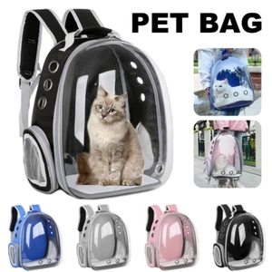 Astronaut Window Dog Cat Carrier Breathable Backpack Pet Travel Bag Transparent - Picture 1 of 16