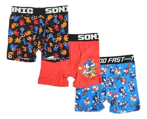 Sonic the Hedgehog Underwear Boys X-Small 4 Boxer Briefs Tails Knuckles 3-Pack - Picture 1 of 6