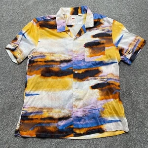 Levis Shirt Medium Multicolor Premium Sunset Camp Relaxed Fit Short Sleeve Mens - Picture 1 of 6
