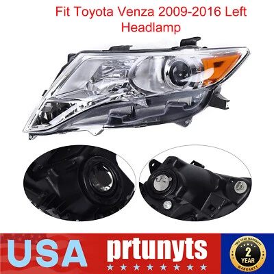 Fit Toyota Venza 2009-2016 Left Headlamp Assembly Driver Side Halogen Headlight Foto 1 de 4