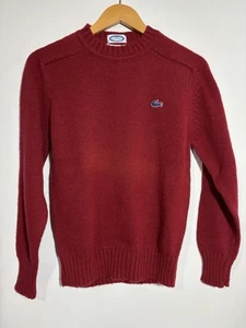 Vintage Izod Lacoste Sweater Boys Size 18 Red Knit Crewneck 80s-90s Preppy - Picture 1 of 11