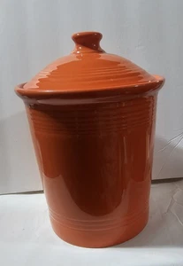 FIESTA - ORANGE LARGE CANISTER  w/ LID - Homer Laughlin HLC Ceramic - Picture 1 of 6