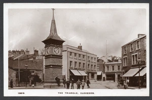 Postcard Clevedon nr Bristol Somerset clock tower The Triangle early RP - Picture 1 of 2