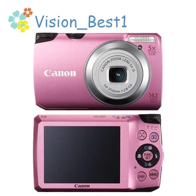 Canon PowerShot A3200 IS  Digital Camera Pink 14.1 MP Exposure Compensation - Image 1 of 4
