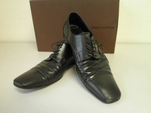 LOUIS VUITTON（LV） Scarpe da lavoro Louis Vuitton in pelle nera taglia UK8 5 (27 cm ~ 27 5 cm)