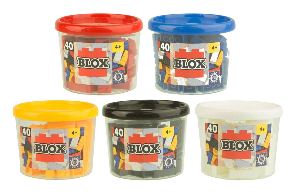 Blox 40x Bausteine Grundsteine Spielsteine 5 Farben 2x4 Noppen Neu in Box - Bild 1 von 1
