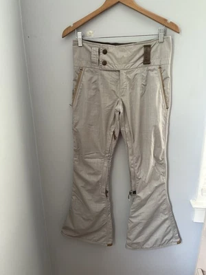 Holden Women's Slim Fit Ski/Snowboard Pants Size XS Beige Flare Leg Zip Pockets - Image 1 of 4