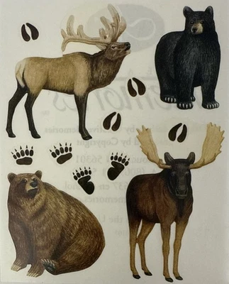 Pegatinas BIG FOREST FRIEND (12 piezas) recuerdos creativos•oso • alce• alce•fabricación de tarjetas• Foto 1 de 4