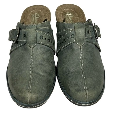 Mules Clarks Bendables Mirabelle de cuero sin cordones para mujer talla 9M azul Foto 1 de 4