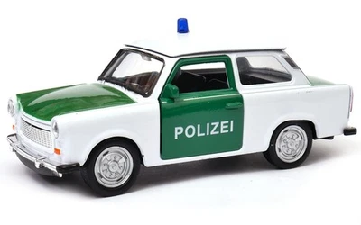 Welly Trabant 601 Police Police White scala 1:34 1:39 auto da 4,5 pollici... - Immagine 1 di 4