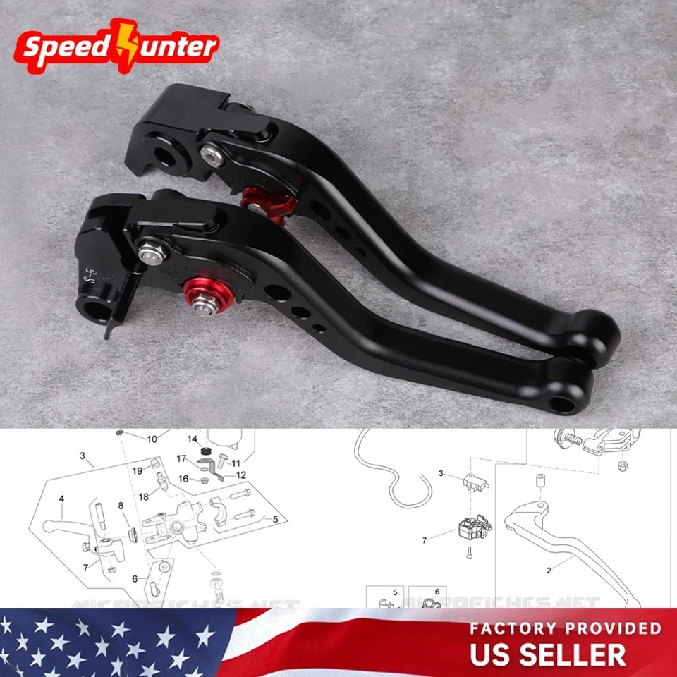 Palancas de embrague de freno cortas CNC para Aprilia RSV4 1000 RR RSV4 1100 Tuono 660 RS660 Foto 1 de 4