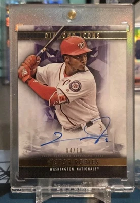 2019 Diamond Icons Victor Robles Purple Auto #/10 - Nationals/Mariners - Image 1 of 3
