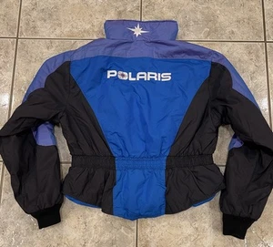 VTG 80s 90s Women's Large Polaris Snowmobile Lite Loft Cropped Jacket USA MADE - Picture 1 of 12