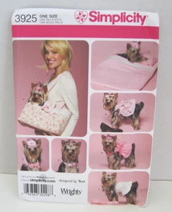 Simplicity 3925 Clothes, Carry Bag & Bed For Small Dogs 7-11 Pounds Pattern UC - Picture 1 of 2