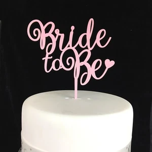 Bride To Be Pastel Topper Acrílico Comprometido Topper Compromiso 19 COLORES. HECHO EN EL REINO UNIDO - Imagen 1 de 2