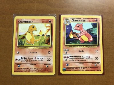 Charmander AND Charmeleon  24/102 & 46/102 Pokemon Cards - Image 1 of 2
