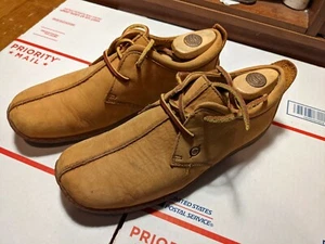 Geboren beige hellbraun Nubukleder Schnürschuhe Freizeit Oxford-Schuhe Damengröße 10 - Bild 1 von 11