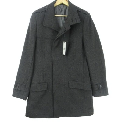 Pierre Cardin Men's Charcoal Grey Overcoat w/ Tag Button Fasten Collared  - Image 1 of 4