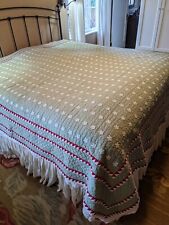 Judi Boisson Mini Star Red Sage White King Size Quilt 1995 Hand Quilted