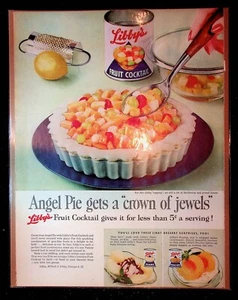1950s Libby's Fruit Cocktail, Peaches, Pears Canned Fruit Art Vintage Print Ad - Picture 1 of 1