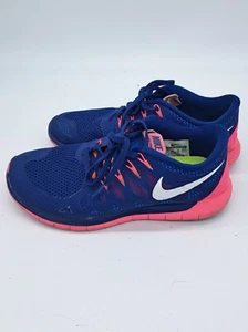 Nike Free 5.0 Women's 8.5 Deep Royal Hyper Pink Running Shoes 642199-401 - Picture 1 of 10