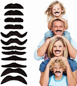 12Pcs/Set Party Halloween Christmas Fake Mustache Funny Fake Beard Whisker for Y - Picture 1 of 12