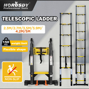 2.3/2.7/3.5/3.9/4.2/5M Telescopic Folding Ladder Aluminium Alloy Extension Step