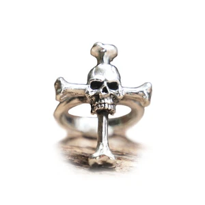Anillo Gótico Calavera Cruz Hombre Plata Esterlina De Colección Pirata Motociclista Joyería Celta - Imagen 1 de 12