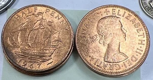 1967 UK Great Britain Half 1/2 Penny Warship Coin - Free S&H lot # 72ww.10 - Picture 1 of 7