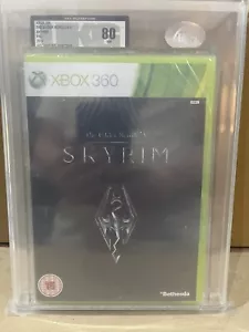 Xbox 360 Skyrim UKG/VGA/WATA Graded 80 NM 2011 New Sealed - Picture 1 of 4