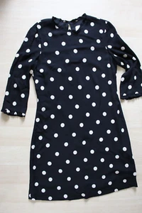Kate Spade Black and Cream Polka Dot 3/4 Sleeve Dress Ruffle Collar Size 6 - Picture 1 of 8
