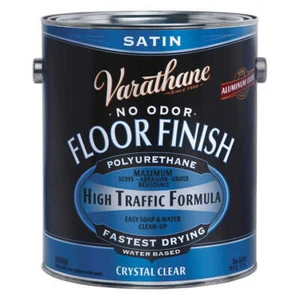 VARATHANE 230231 Floor Finish,Crystal Clear,Satin,1 gal. 1TBN9 - Picture 1 of 2