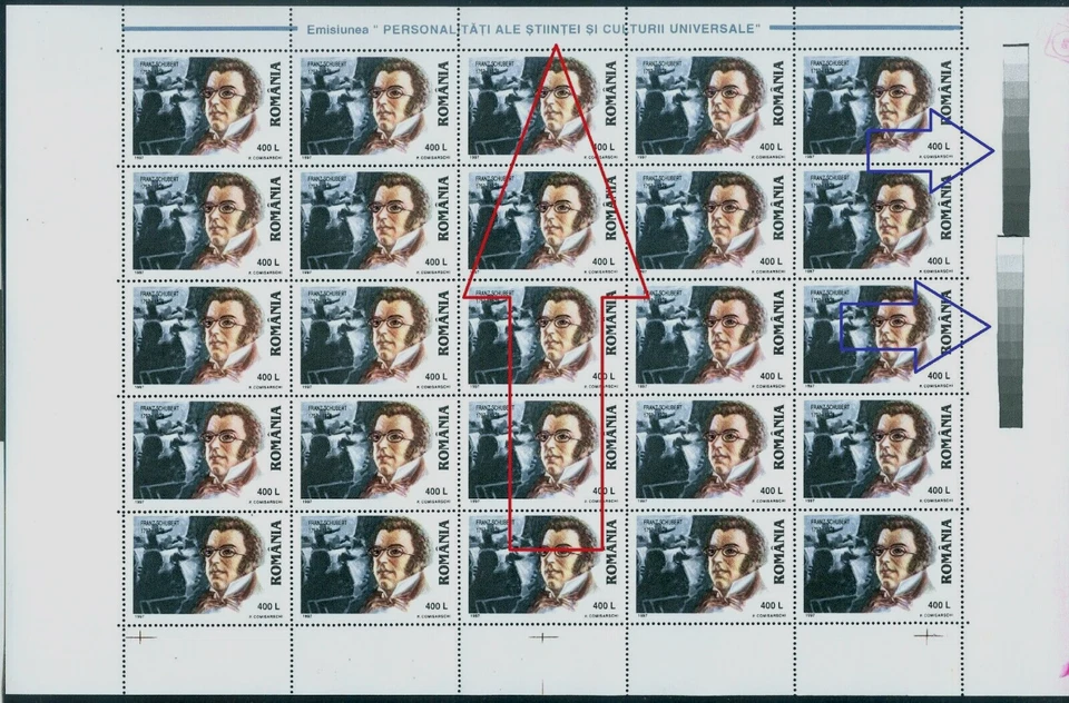 1997 Franz Schubert,Austrian music composer,Romania,Sheet/Variety,Type.1,MNH - Image 1 of 1
