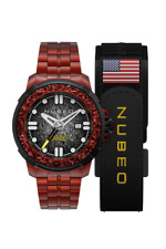 Nubeo Space Apollo Stainless Steel 45mm Japanese Automatic Wristwatch NB-6072-77
