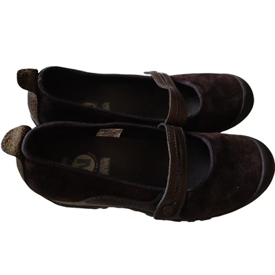 Merrell Women's Size 8 Plaza Bandeau Chocolate Suede Performance Mary Jane Shoes - Image 1 of 4