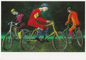 Postcard Hermanus Berserik "Tin Cyclists" c1930 MINT Unused - Picture 1 of 1