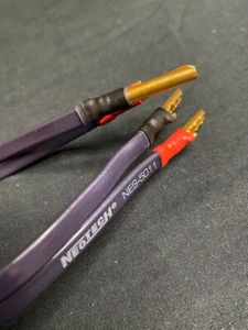 Neotech Bi-Wiring Jumper Flat Speaker Cable Banana Plugs 1ft Bi-Wire Loudspeaker - Picture 1 of 7