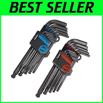 Comprehensive 26-Piece Long Arm Allen Key Set - Corrosion Resistant S2 Steel - Image 1 of 4