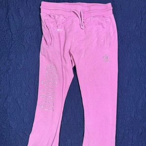 Adidas x Juicy Couture Pink Rhinestone Track Flare Pants Y2K Women M Distressed - Picture 1 of 12