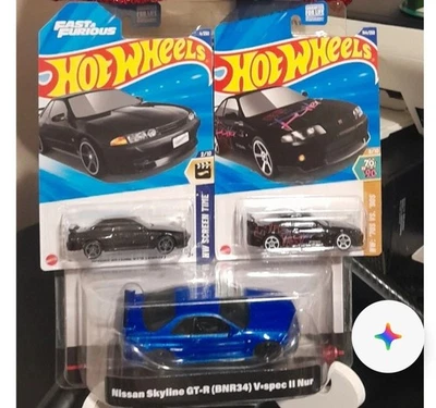 Novo Hot Wheels Selado Nissan Skyline GT-R BNR34 V-Spec II Apenas 17 Azul 1:43 + 2🚗 - Imagem 1 de 2