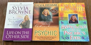 Sylvia Browne 3 Book Bundle Lot Psychic Astrology Life on Other Side Used - Picture 1 of 11