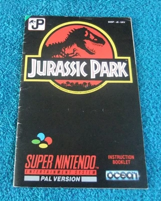 JURASSIC PARK SUPER NINTENDO INSTRUCTION BOOKLET / MANUAL - Image 1 of 3