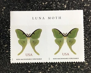2025USA Non Machineable Rate Luna Moth Butterfly - Header Strip of 2  Mint - Picture 1 of 1