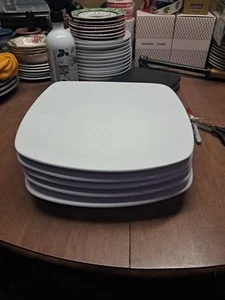 5 Noritake WoW (weiß auf weiß) Swirl 10 7/8" Quadratische Essteller EUC + Eimer Aaa - Bild 1 von 7