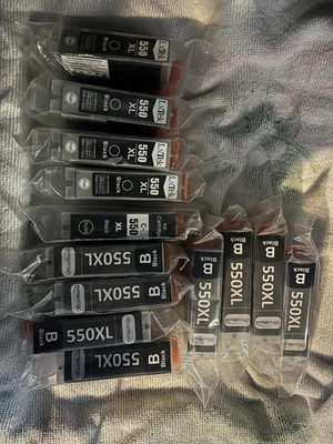13 x 550 XL Black Ink Cartridge Canon Pixma Compatible Printer Ink Colour Direct - Image 1 of 2