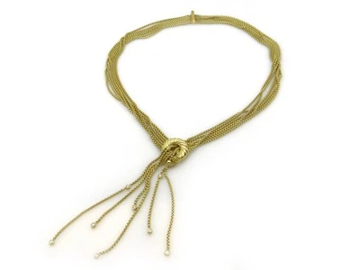 Collar David Yurman Oro Amarillo 18k Diamante Lariat Borla 16 pulgadas Foto 1 de 4