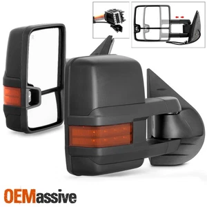 Espejos retrovisores laterales de remolque con señal LED térmicos Fit 07-13 Silverado Suburban Sierra - Imagen 1 de 10