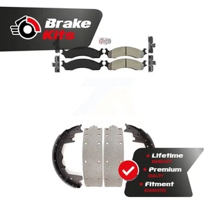 Front Rear Semi-Metallic Disc Brake Pads Kit For 1995-1997 Ford F-350 - Picture 1 of 1